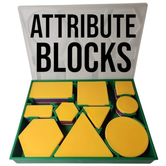 NEW 60 Count Attribute Blocks Math Manipulatives Assorted Colors Sorting Pattern - Picture 1 of 9
